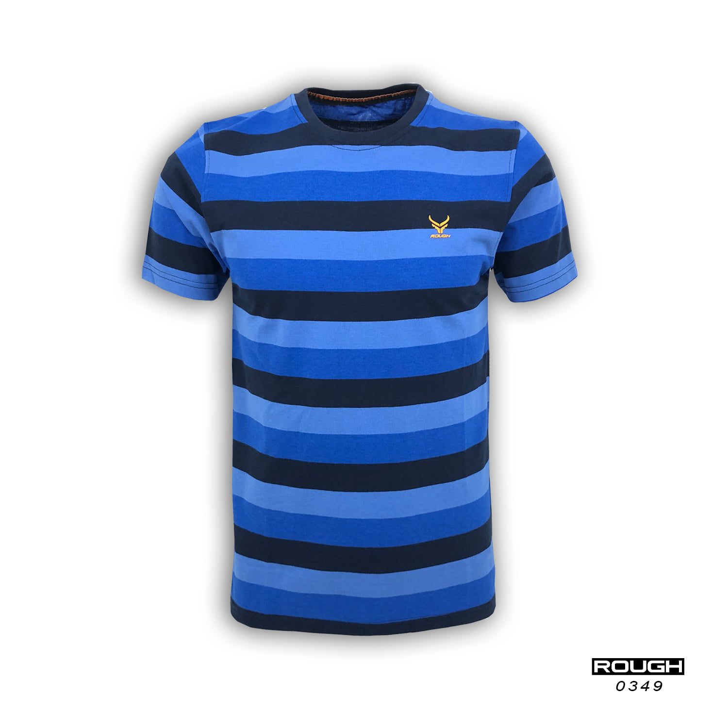 ROUGH Crew-neck T-shirts | 0349 | blue - ROUGH CLOTHING