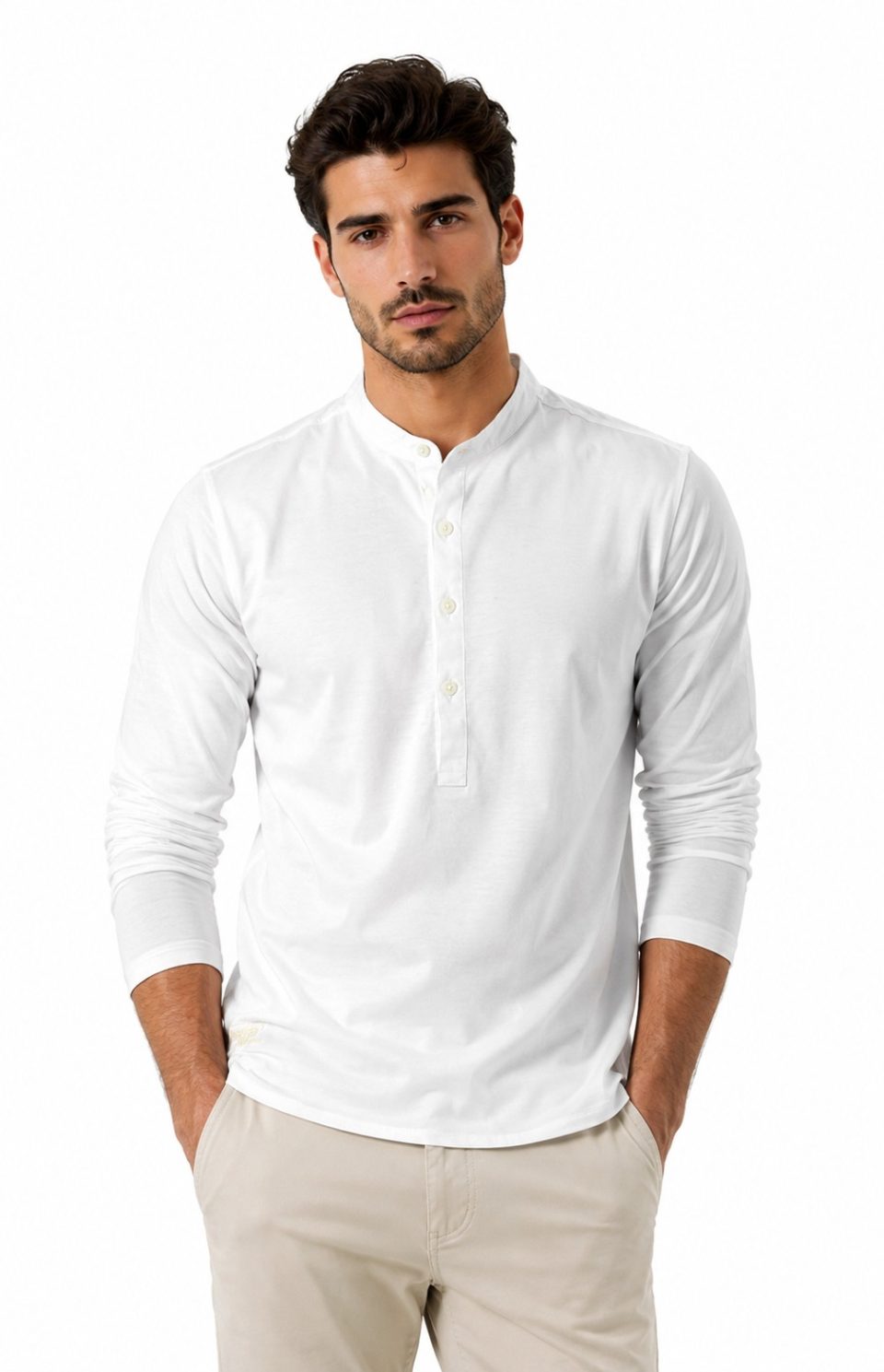 ROUGH T-Shirt Crew-neck Long Sleeve G-1114 White