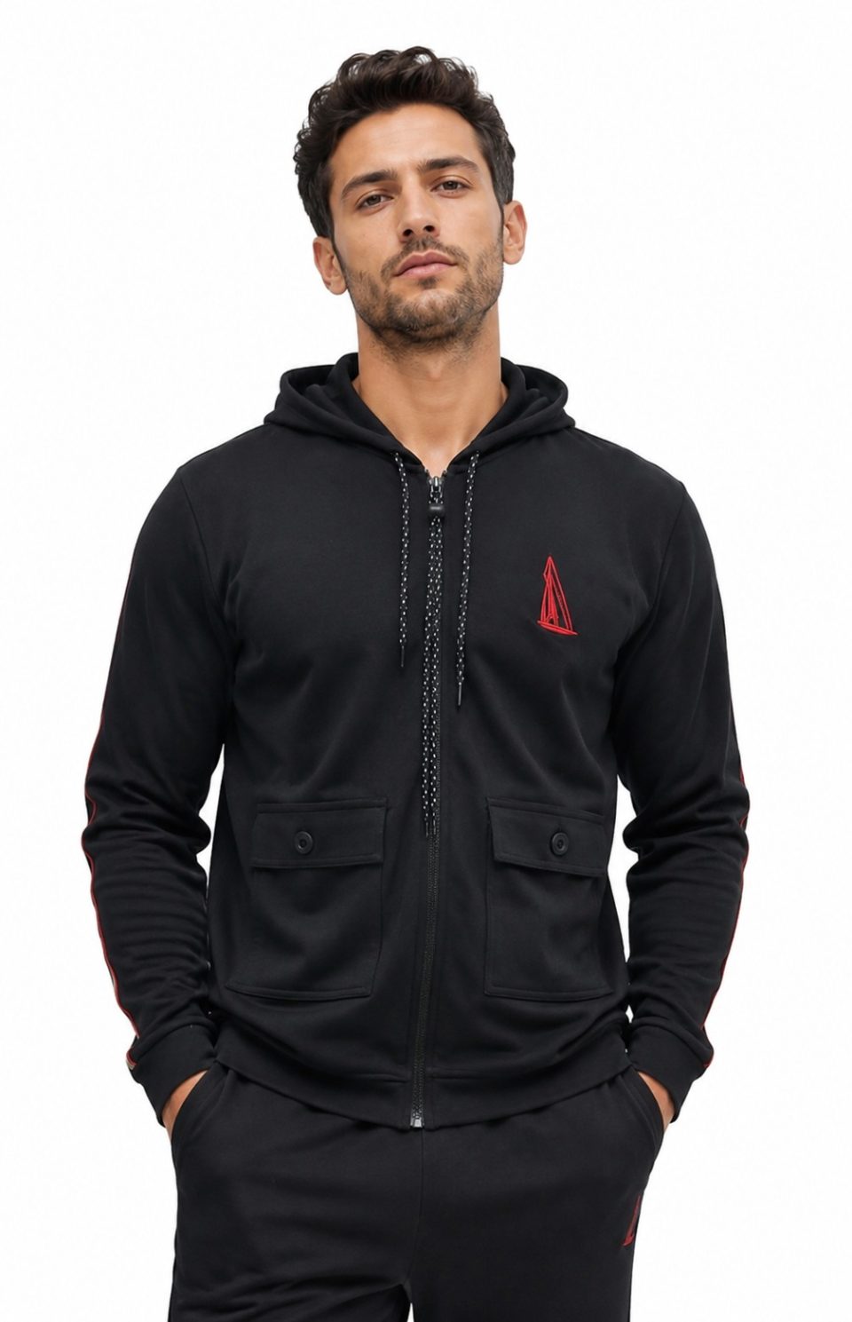 ROUGH Polo Hoodies Long sleeve | J0019