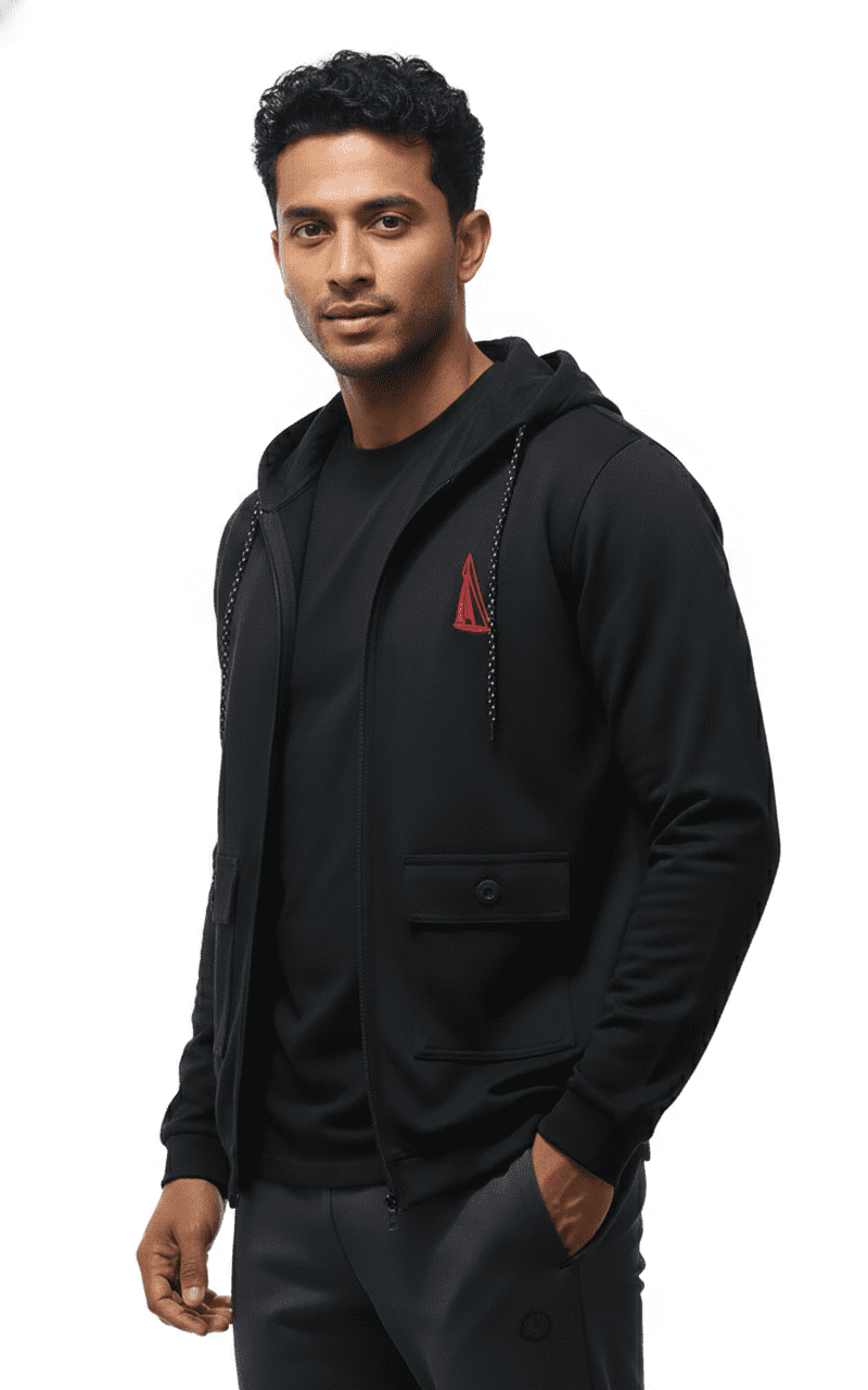 ROUGH Polo Hoodies Long sleeve | J0019