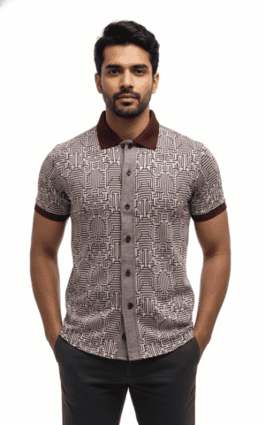 Rough Clothing textured knit polo shirt premium street smart wear Men’s modern athletic polo fashion Sri Lanka Luxury casual knit polo by Rough Clothing